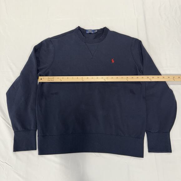 Vintage Polo Ralph Lauren Sweater Mens Large Blue Crewneck Sweatshirt Red Pony - Picture 5 of 7
